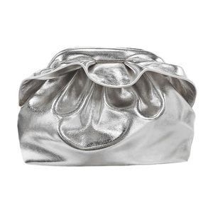 Pu Leather Clutch Handbags Ruched Bag Purse mal Dumpling Evening :P